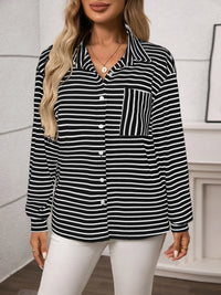 Striped Button Up Long Sleeve Shirt