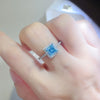 2 Carat Moissanite 925 Sterling Silver Square Shape Ring Silver