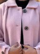 Full Size Button-Front Raglan Sleeve Coat Plus Size - Store 42