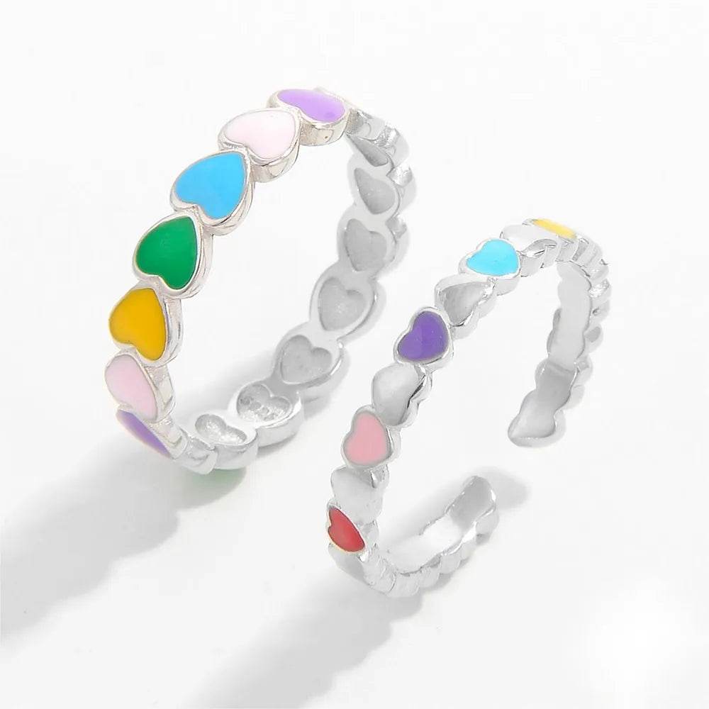 925 Sterling Silver Heart Ring with Drip Oil Finish – Elegant and Unique Design