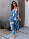 V-Neck Spaghetti Strap Jumpsuit Sky Blue