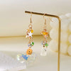 Halloween Asymmetrical Pumpkin Ghost Earrings Style B onesize