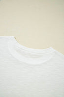 Lace Patchwork Cap Sleeve T-Shirt with Round Neck - Soft Polyester Cotton Blend - Store 42