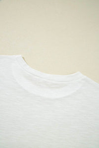 Lace Patchwork Cap Sleeve T-Shirt with Round Neck - Soft Polyester Cotton Blend - Store 42
