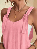 Full Size Knot Strap Romper with Pockets Plus Size - Store 42