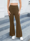 High-Waisted Flare Pants Brown