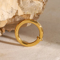 18K Gold-Plated Stainless Steel Rhinestone Ring