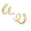 Elegant 18K Gold-Plated Stainless Steel Spiral Earrings - Lightweight Modern Design - Store 42