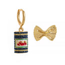 Food Theme Copper Asymmetry Earring Tomato Sauce onesize