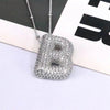 Elegant Copper Inlaid Zircon Letter Pendant Necklace - Platinum-Plated with 16.9 In Chain - Store 42