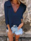Full Size Johnny Collar Loose Knit Sweater Plus Size - Store 42