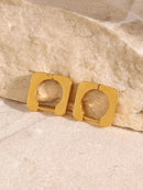 18K Gold-Plated Stainless Steel Square Earrings - Elegant & Durable Jewelry for All Occasions - Store 42