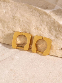18K Gold-Plated Stainless Steel Square Earrings - Elegant & Durable Jewelry for All Occasions - Store 42
