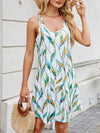 Printed Scoop Neck Cami Dress Turquoise