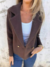 Full Size Double-Breasted Lapel Collar Blazer Plus Size - Store 42