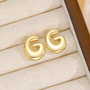 18K Gold-Plated Bubble Letter Stud Earrings - Unique Personalization, Lightweight Design - Store 42