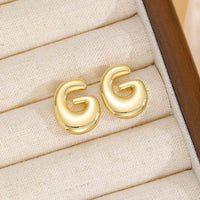 18K Gold-Plated Bubble Letter Stud Earrings - Unique Personalization, Lightweight Design - Store 42