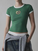 Trendsi Graphic Round Neck Short Sleeve T-Shirt - Slightly Stretchy, Opaque Fabric, 95% Polyester - Store 42