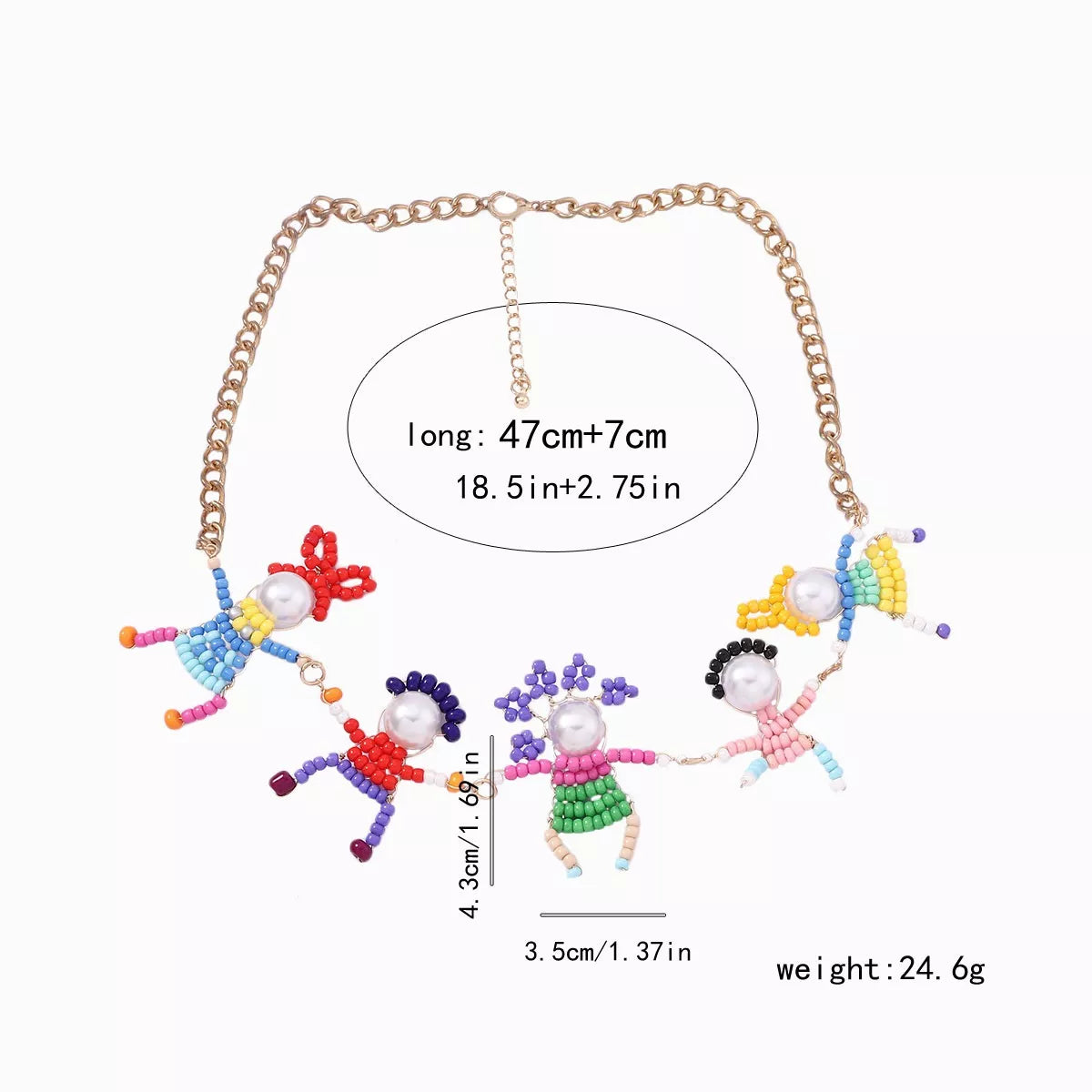 18K Gold-Plated Bead Charm Necklace