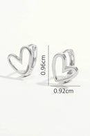 Elegant 925 Sterling Silver Heart Shape Earrings with Platinum Plating - Includes Gift Box - Store 42