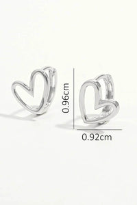Elegant 925 Sterling Silver Heart Shape Earrings with Platinum Plating - Includes Gift Box - Store 42