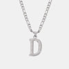 Titanium Steel Letter Pendant Necklace Style D One Size