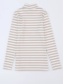 Striped Textured Knit Long Sleeve Tee