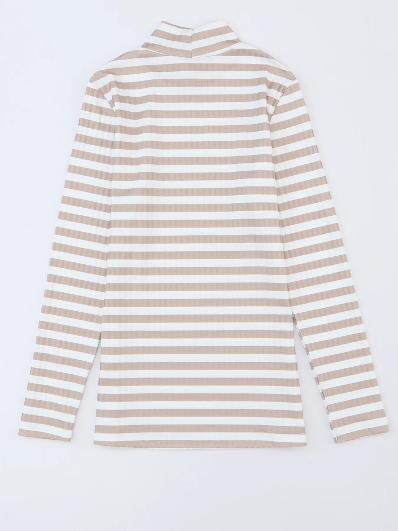 Striped Textured Knit Long Sleeve Tee