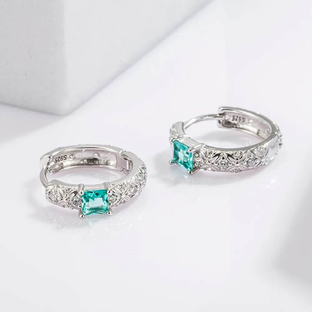 Elegant 925 Sterling Silver Inlaid Zircon Earrings - Dazzling Design, Imported Quality