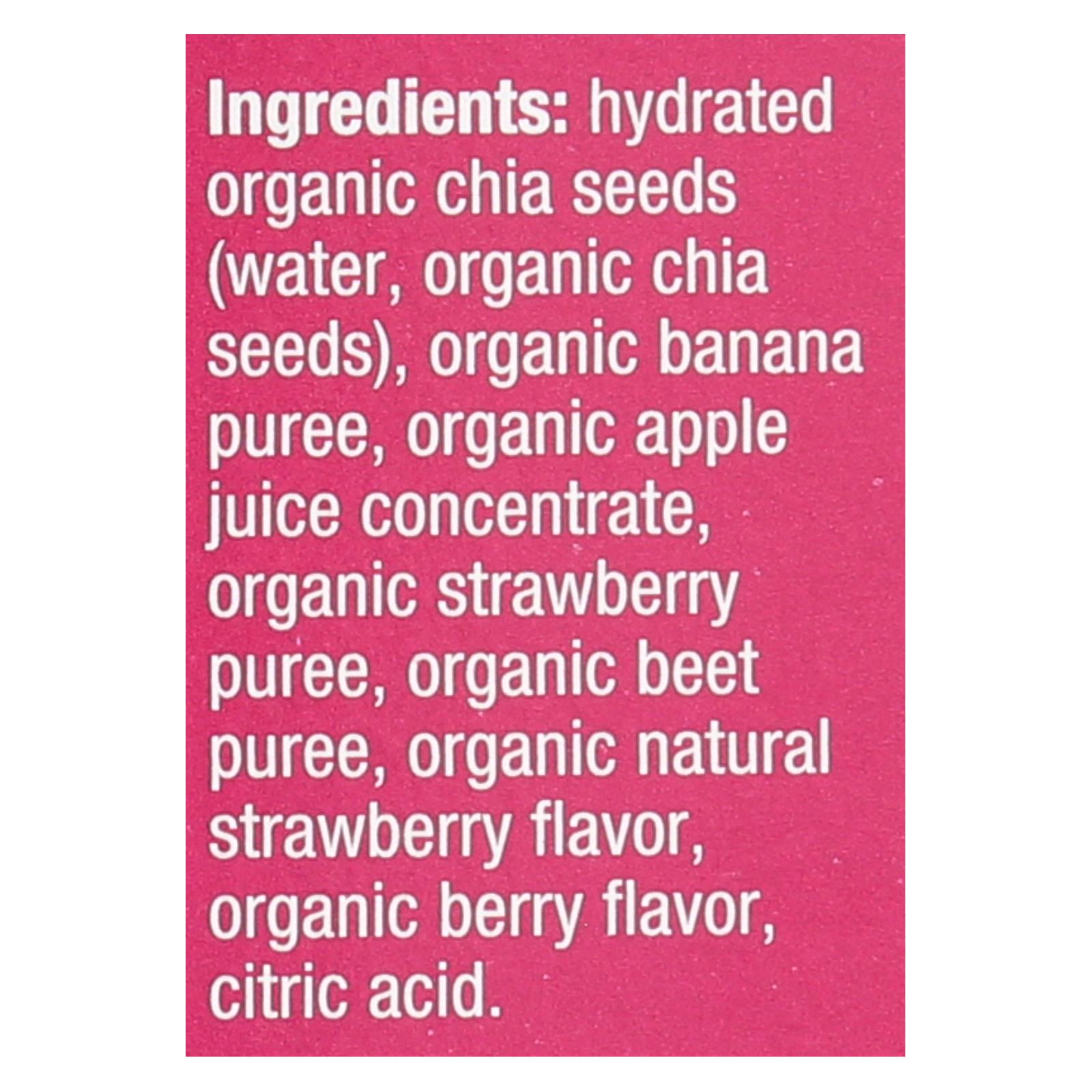 Mamma Chia Organic Squeeze Vitality Snack - Strawberry Banana - Case of 6 - 3.5 oz.