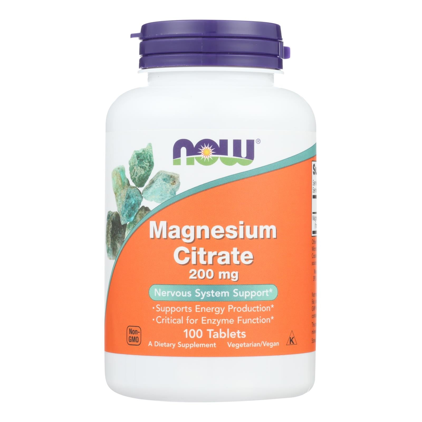 Now Foods Magnesium Citrate - 100 Tablets - Gluten-Free, Vegan, Non-GMO Supplement for Energy & Metabolism