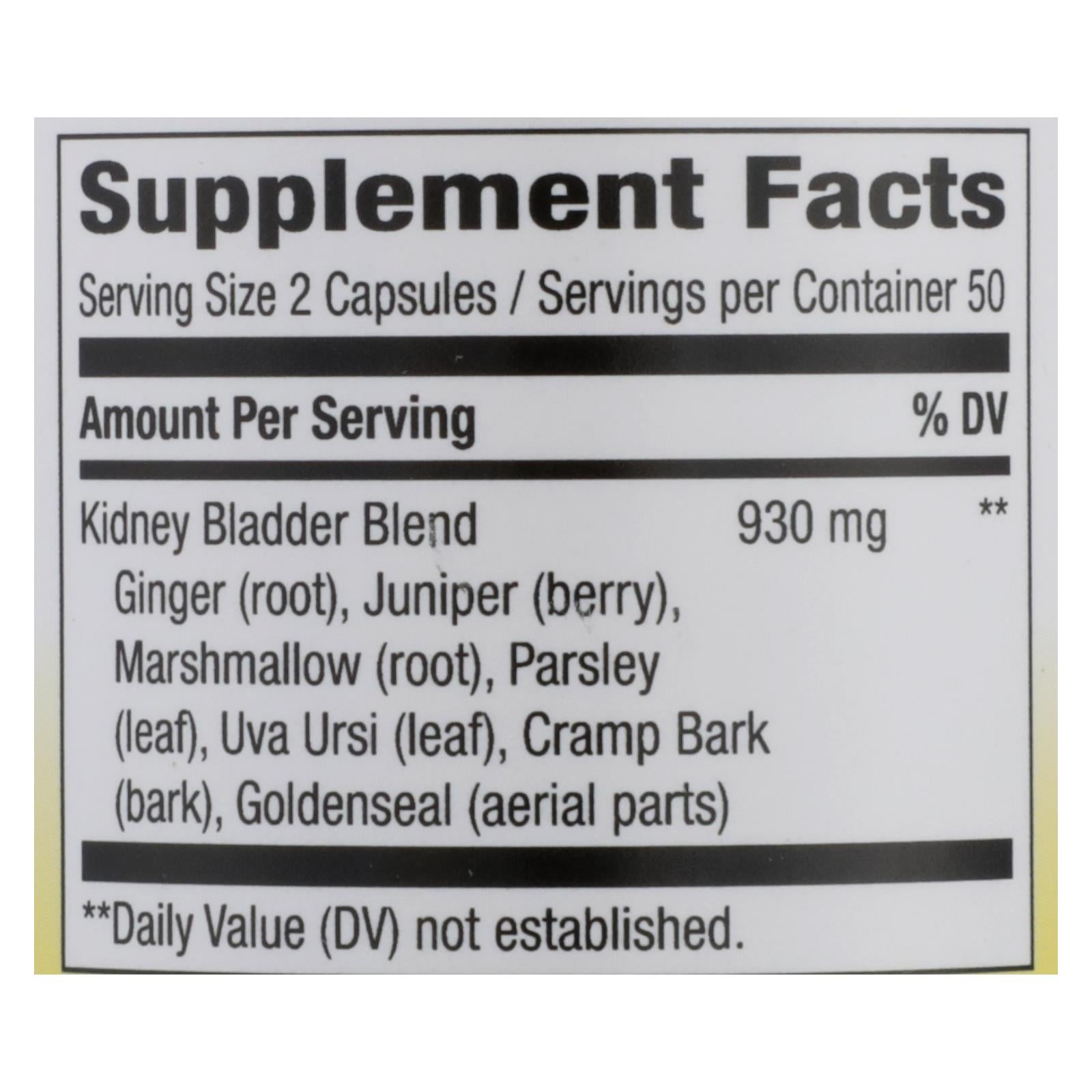 Nature's Way Kidney Bladder Support - 100 Natural Herbal Capsules for Urinary Health