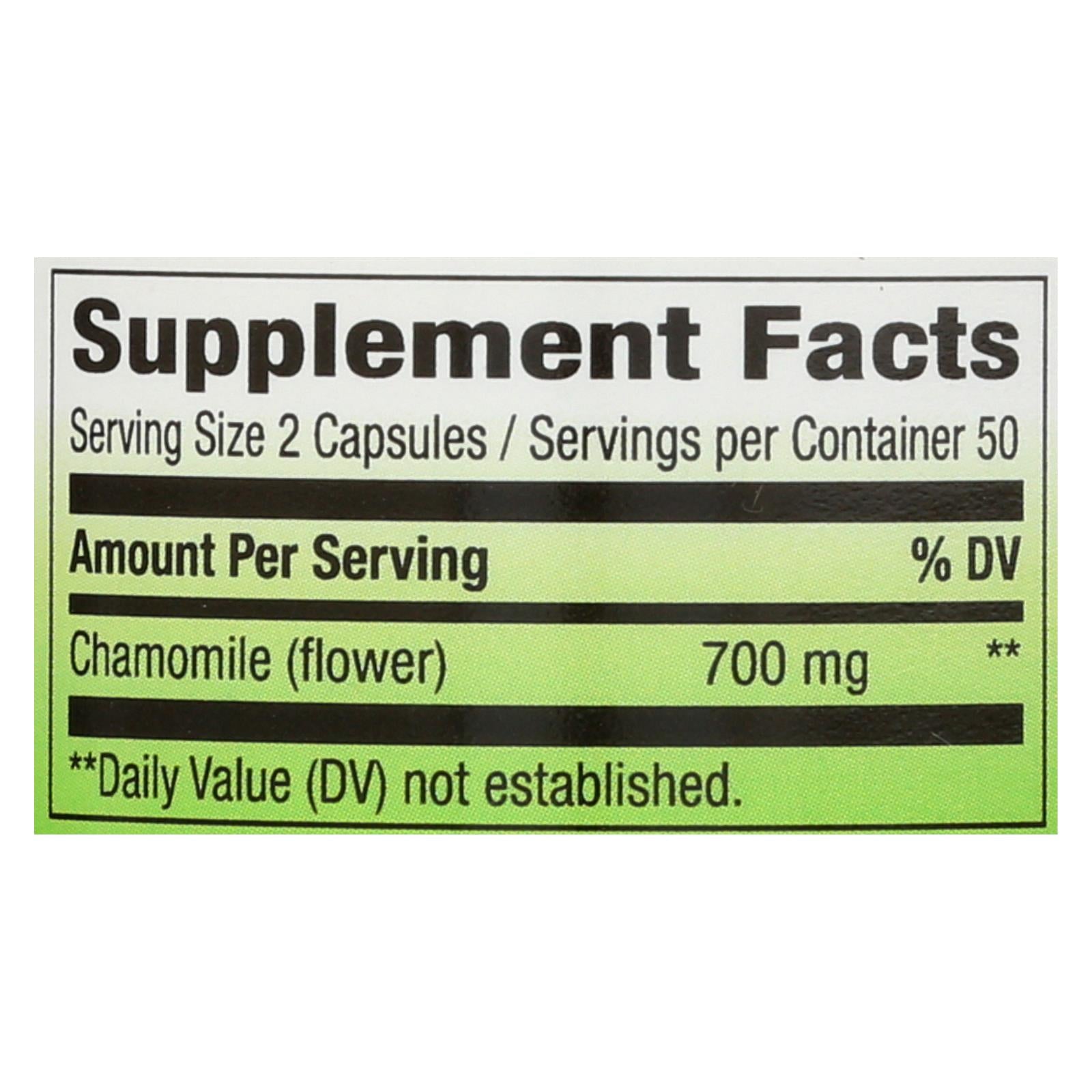 Nature's Way Chamomile Flowers 350 mg - 100 Vegetarian Capsules for Digestive Relaxation