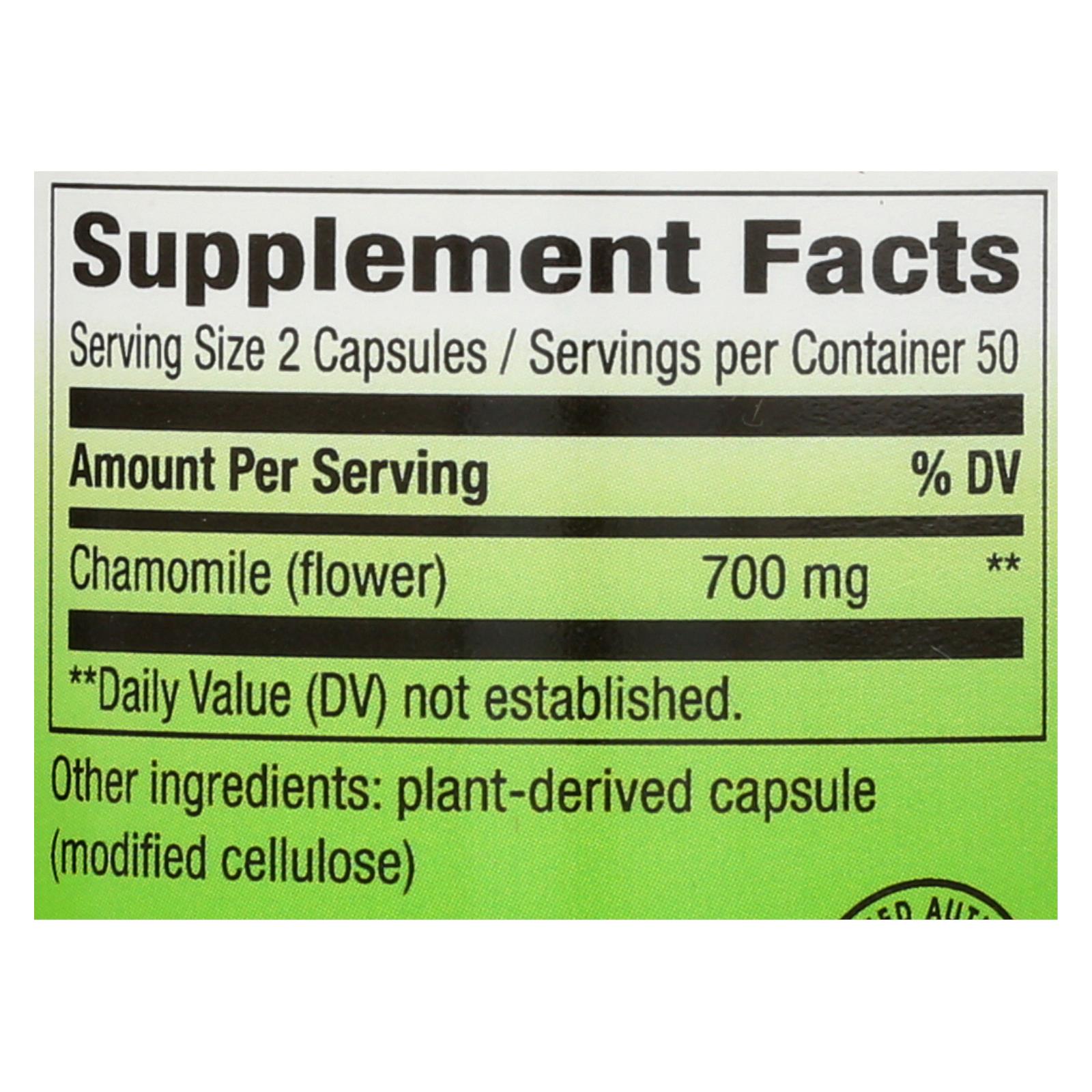 Nature's Way Chamomile Flowers 350 mg - 100 Vegetarian Capsules for Digestive Relaxation