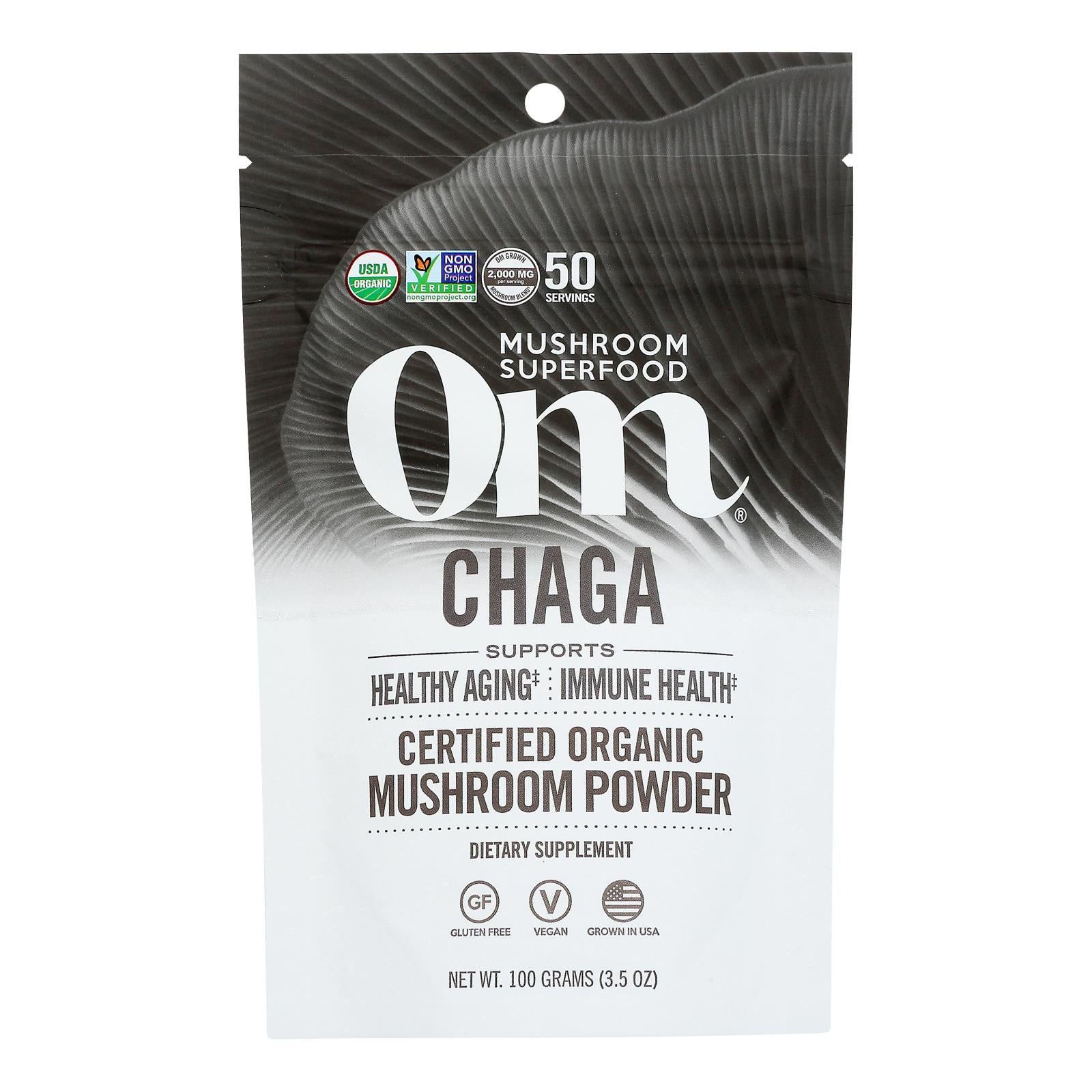 Om - Chaga Organic Powder 100grm - 1 Each - 3.5 OZ