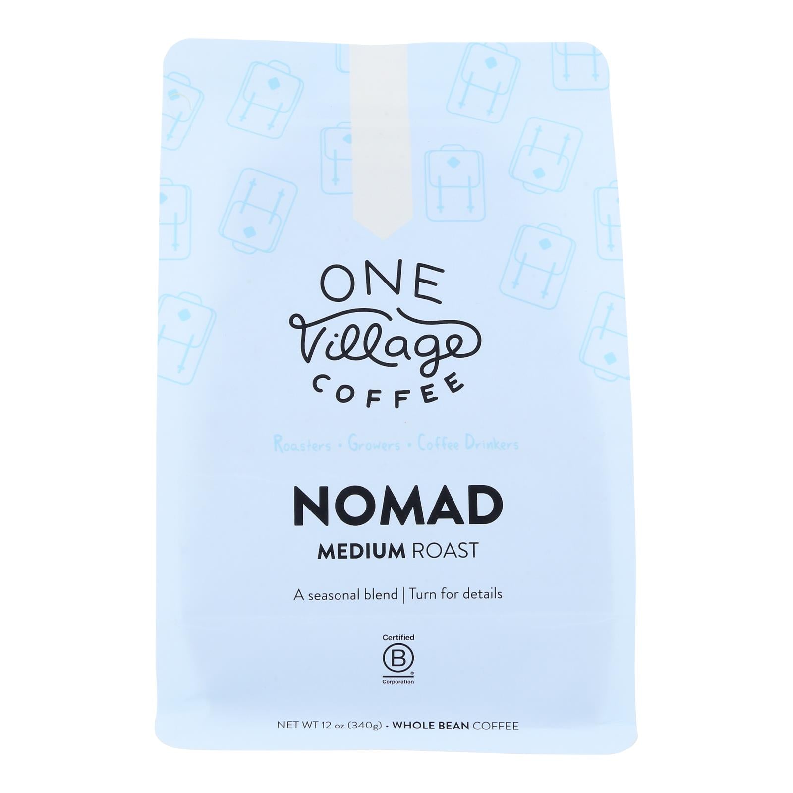 One Village Coffee - Coffee Nomad Medium Whole Bean - Case of 6-12 OZ