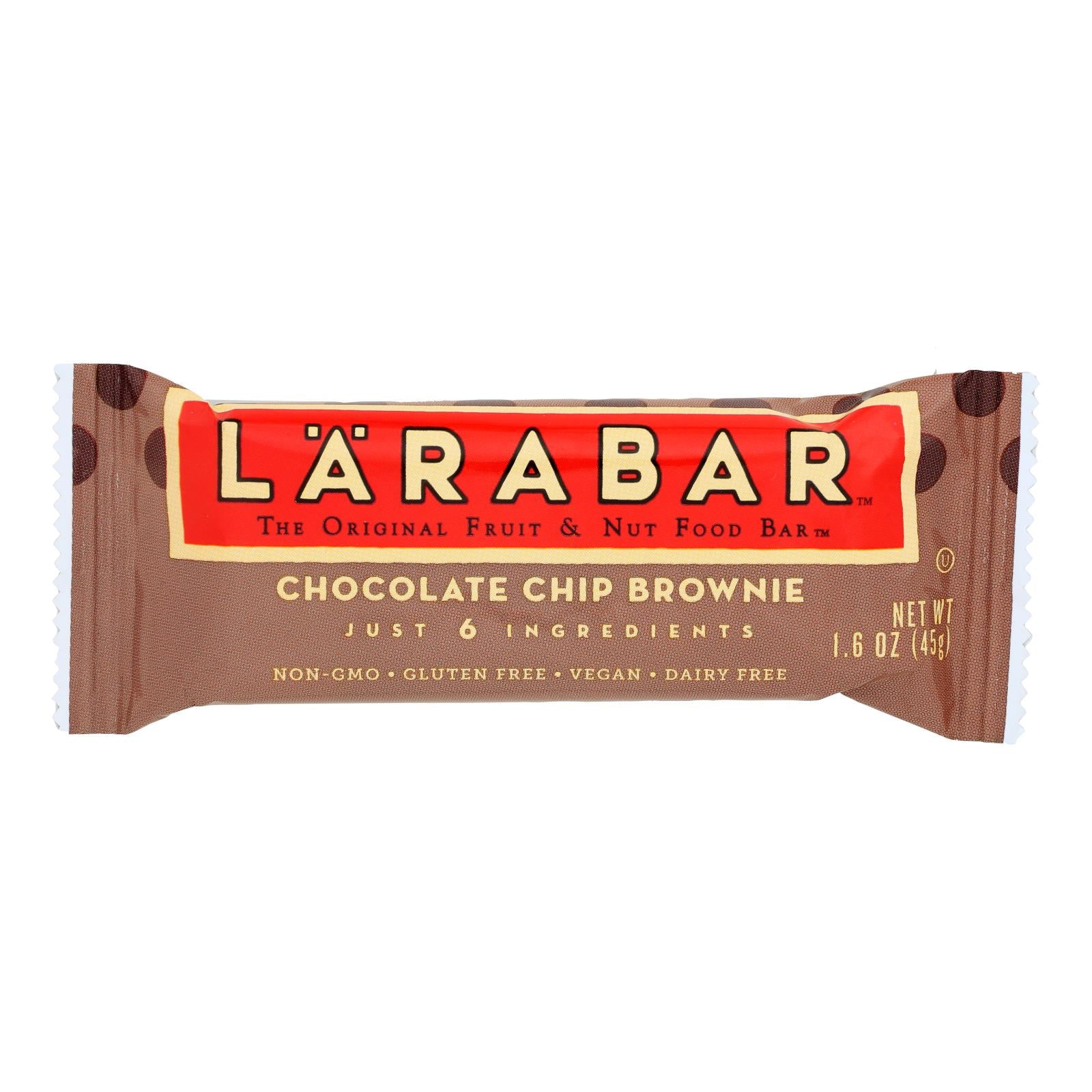 LaraBar - Chocolate Chip Brownie - Case of 16 - 1.6 oz