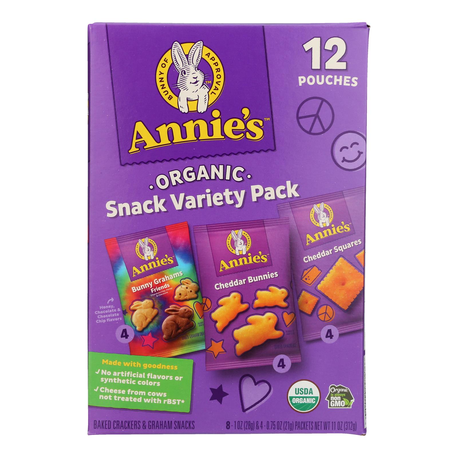 Annie's Homegrown Snack Pack - Organic - Variety - 12Ct - Case of 6 - 12 count