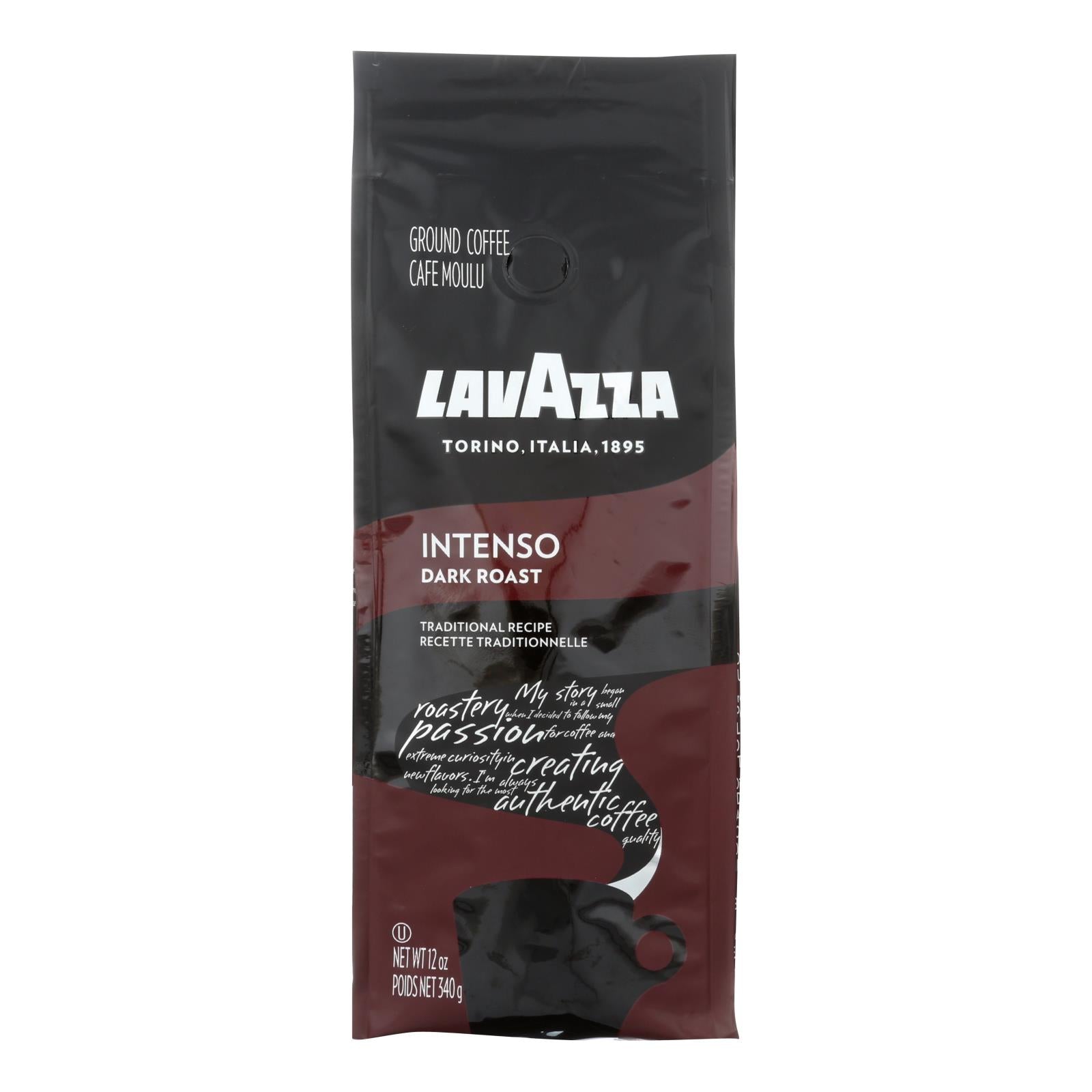 Lavazza Coffee's Intenso Dark Roast  - Case of 6 - 12 OZ