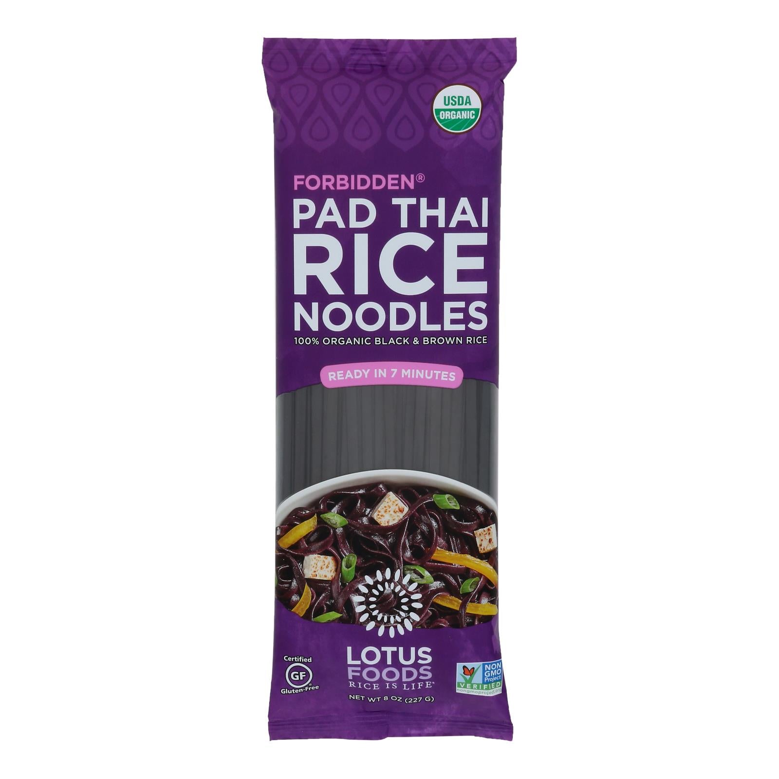 Lotus Foods Noodles - Organic - Forbidden Pad Thai - Case of 8 - 8 oz
