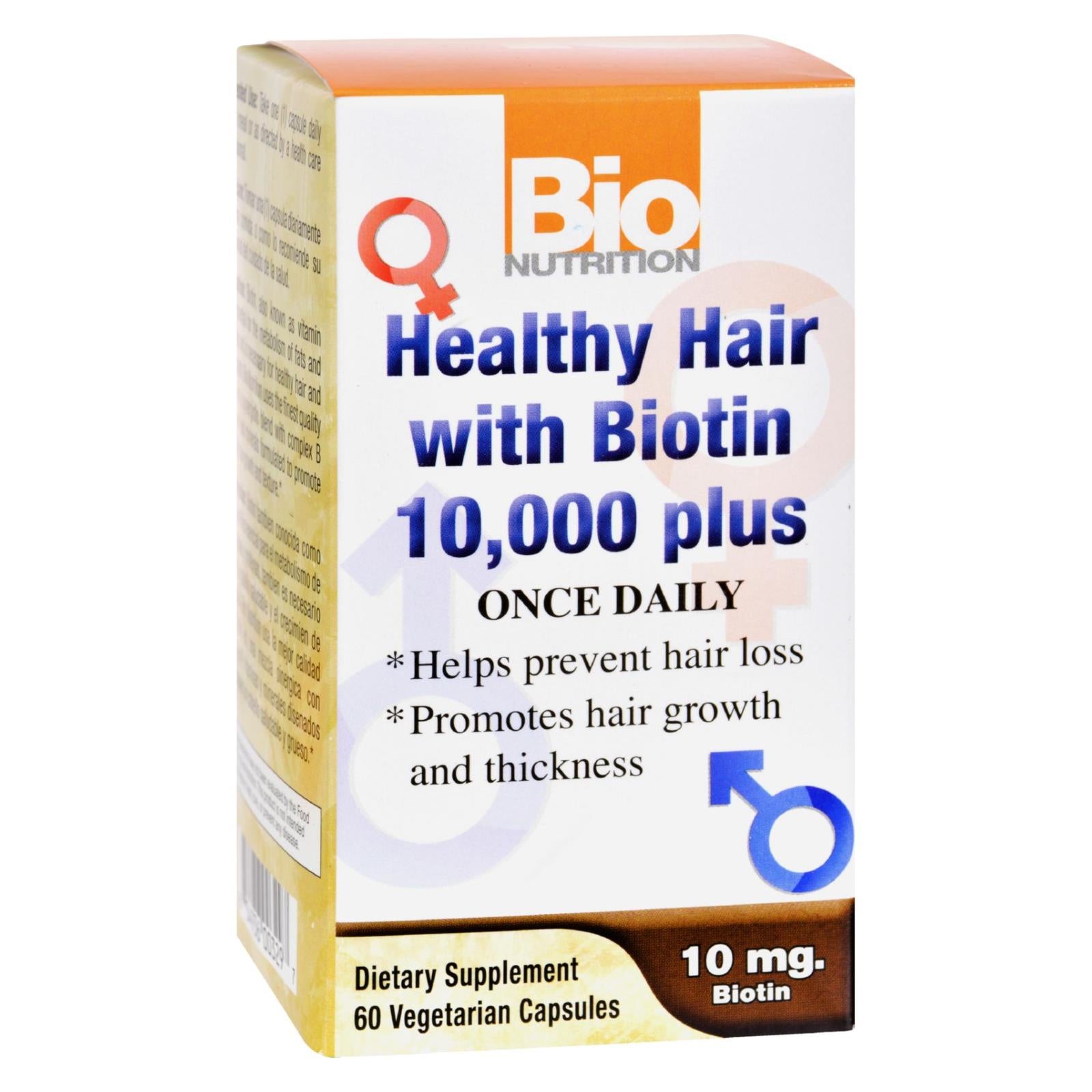 Bio Nutrition Healthy Hair Formula with 60 Ct Biotin, B Vitamins & Essential Minerals