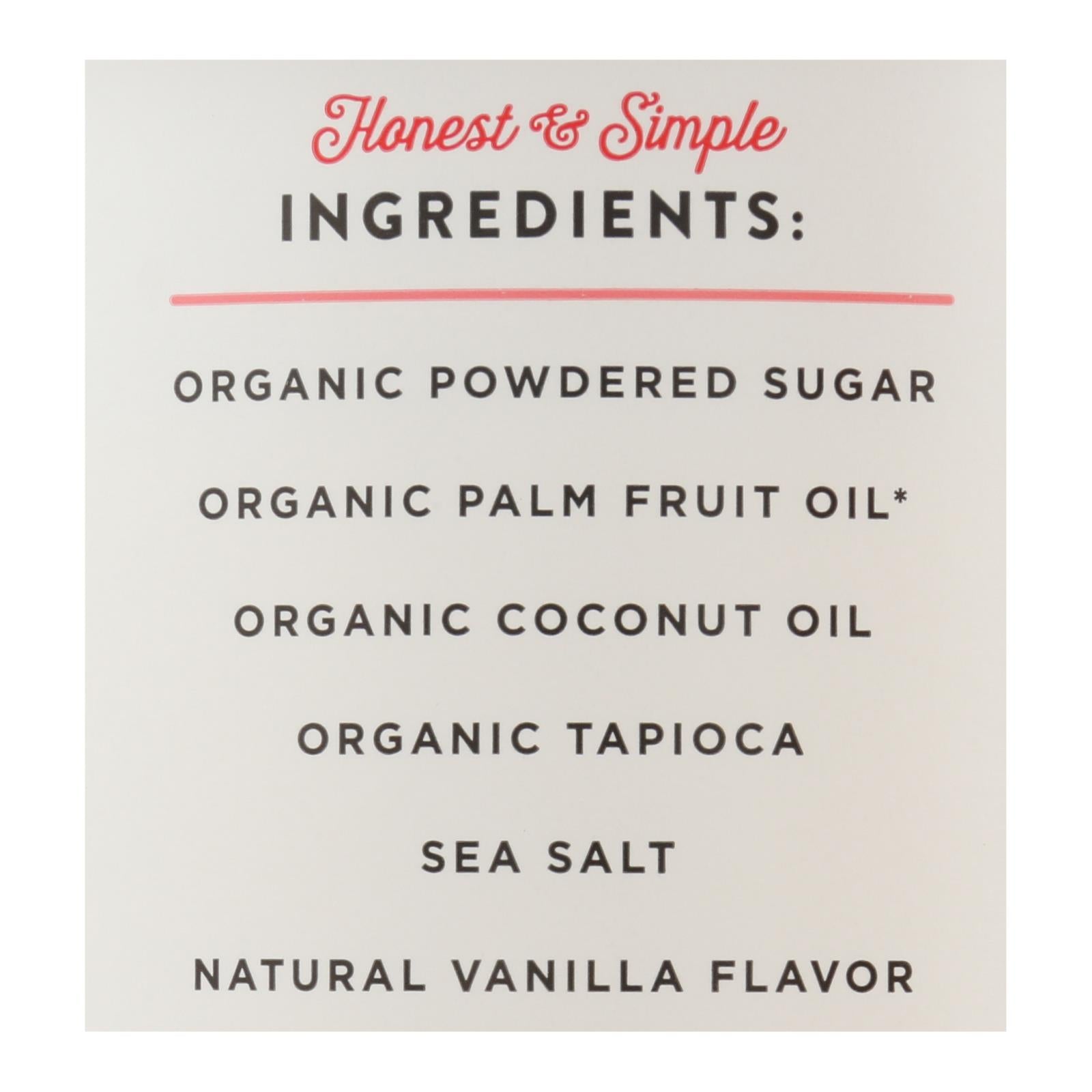 Miss Jones Baking Organic Frosting - Vanilla Buttercream - Case of 6 - 320 Gram