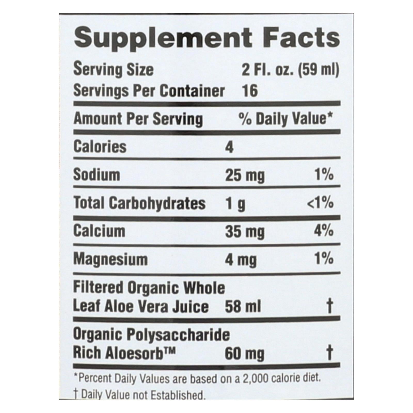 Lily Of The Desert - Aloe Vra Juice Whole Leaf - 1 Each -32 FZ