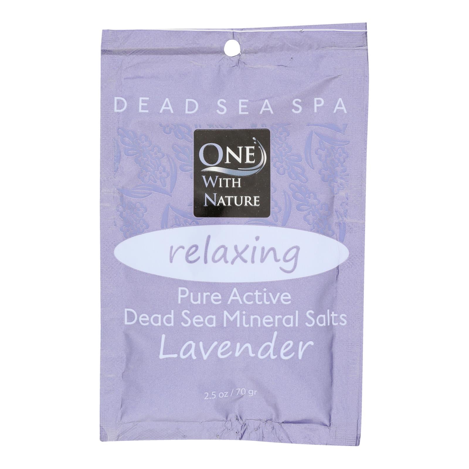 One With Nature Relaxing Lavender Dead Sea Mineral - Salt Bath - Case of 6 - 2.5 oz.