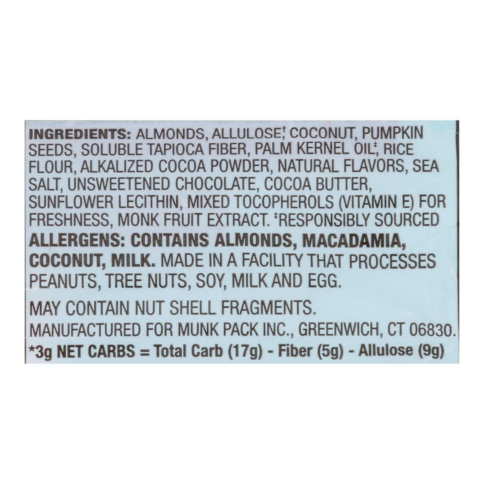 Munk Pack - Br Coconut Almond Dark Chocolate Kto - Case of 12-1.23 OZ