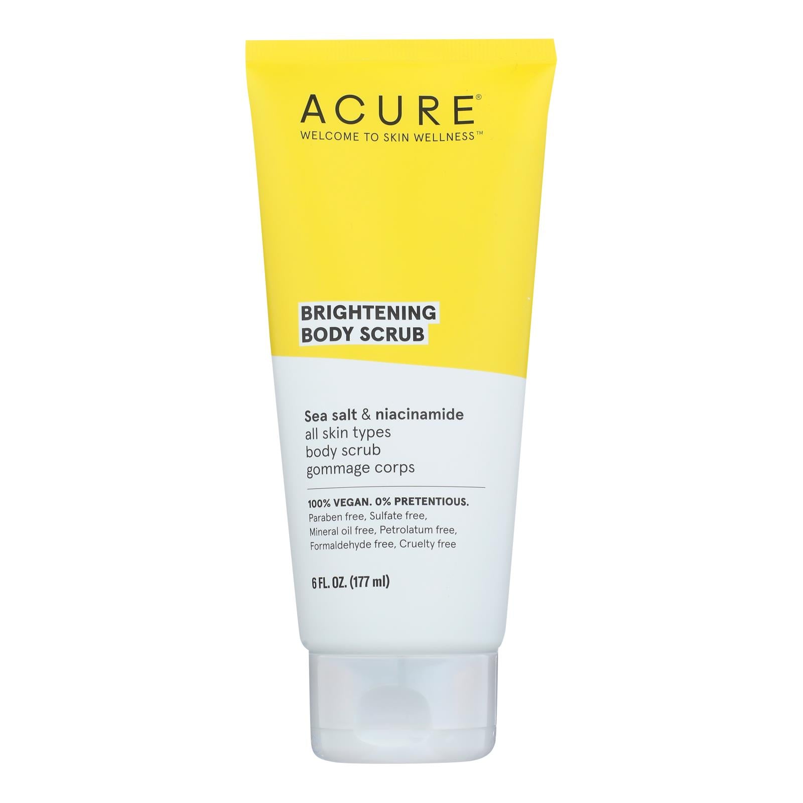 Acure Brightening Body Scrub - Exfoliating & Revitalizing - 6 Oz Natural Skincare