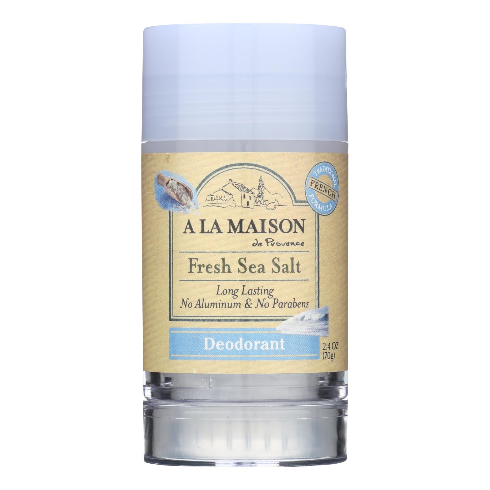 A La Maison Fresh Sea Salt Deodorant - Aluminum-Free, Sensitive Skin Formula, 2.4 Oz