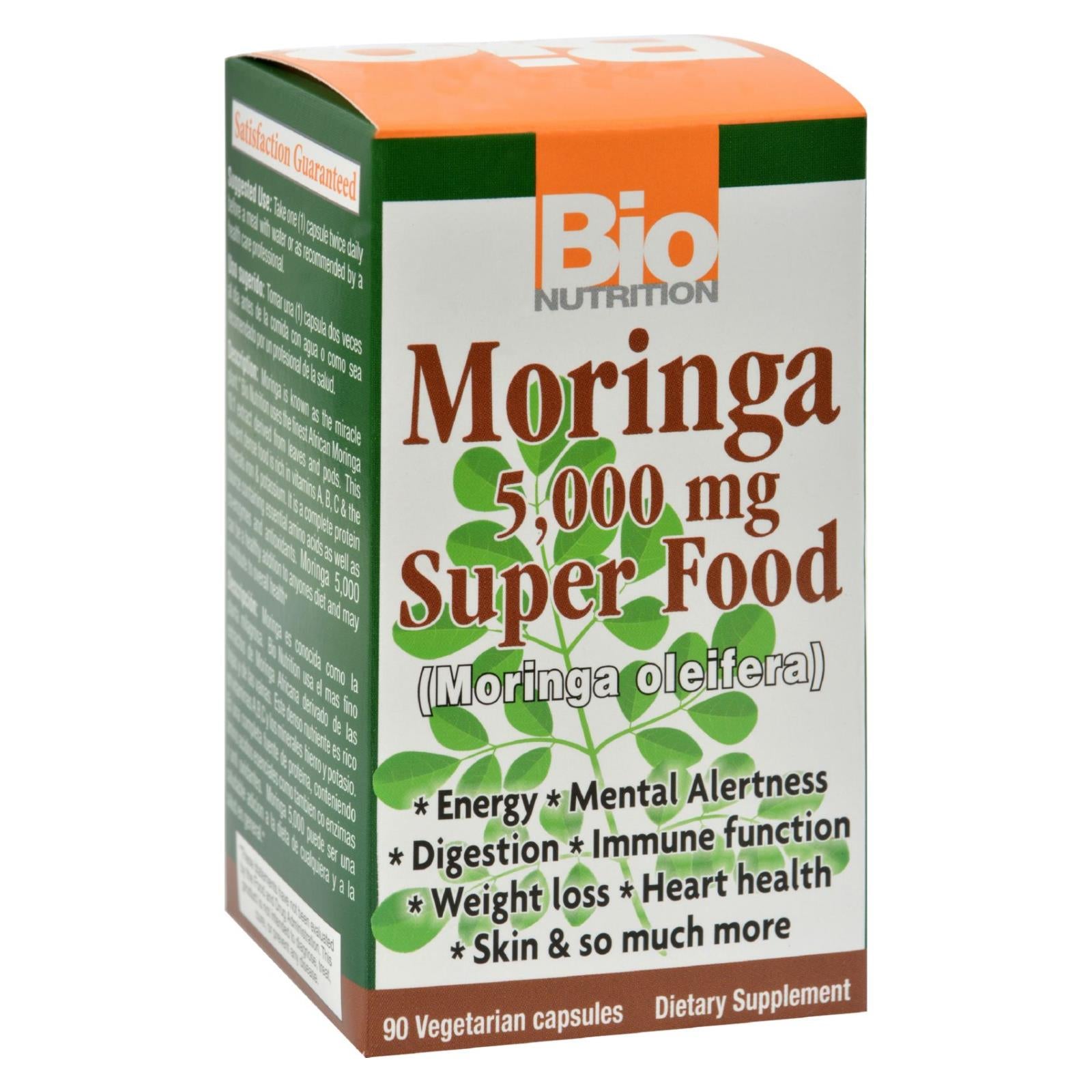 Bio Nutrition Moringa 5000 Mg Supplement - 90 Capsules for Energy and Wellness