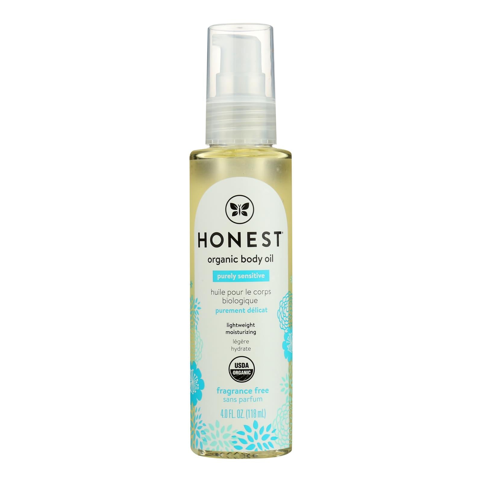 The Honest Company USDA Organic Body Oil - 4 Oz Hypoallergenic & Plant-Based Skin Care