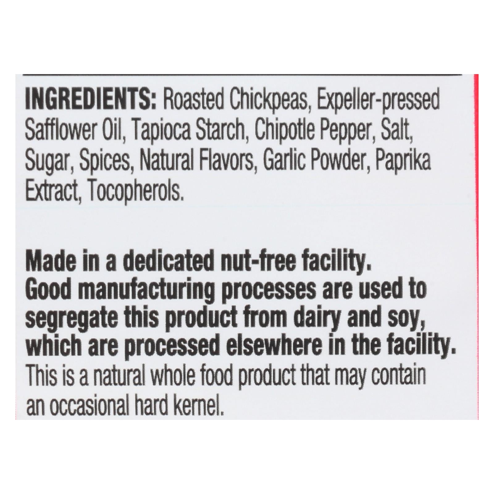 The Good Bean Crispy Crunchy Chickpea Snacks - Smoky Chili and Lime - Case of 6 - 6 oz.